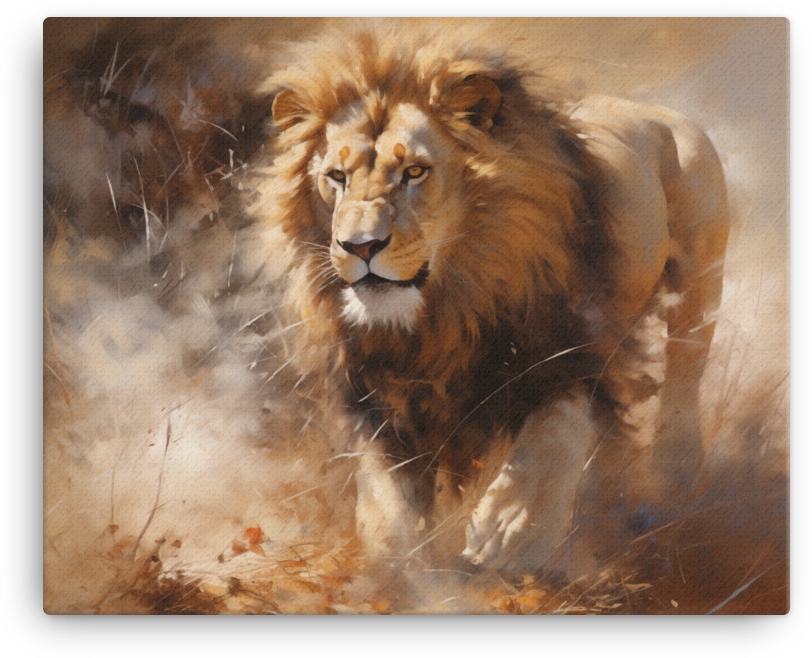 Saharan Dust Lion Canvas Wall Art
