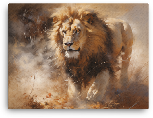 Saharan Dust Lion Canvas Wall Art