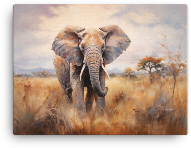 Savannah Giant Elephant Canvas Wall Art