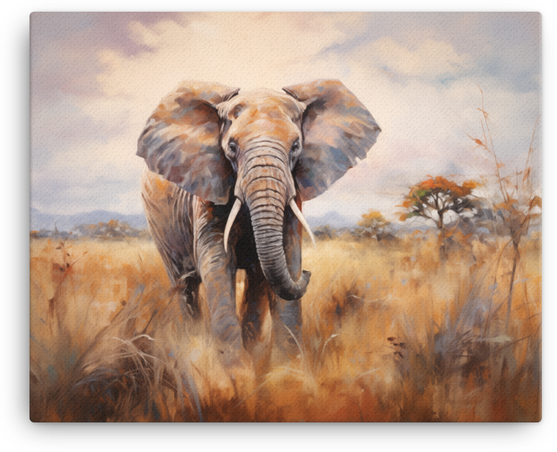 Savannah Giant Elephant Canvas Wall Art