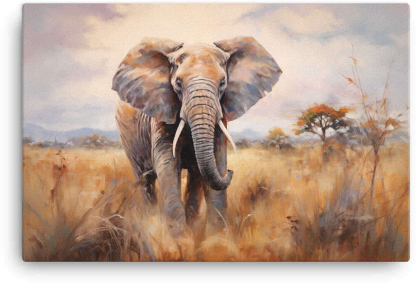 Savannah Giant Elephant Canvas Wall Art