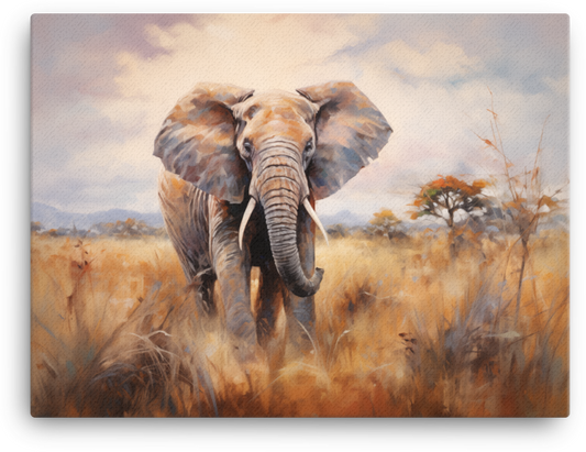 Savannah Giant Elephant Canvas Wall Art