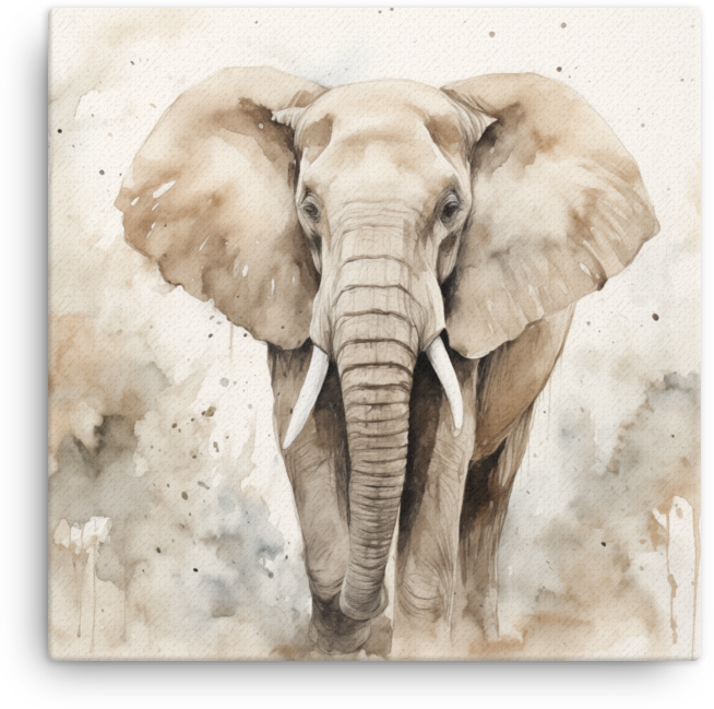 Savannah Serenity Elephant Canvas Wall Art
