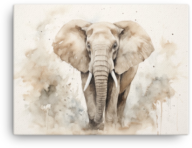 Savannah Serenity Elephant Canvas Wall Art