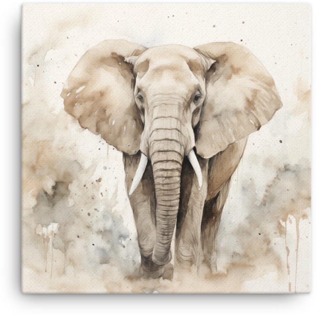 Savannah Serenity Elephant Canvas Wall Art