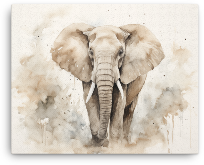 Savannah Serenity Elephant Canvas Wall Art