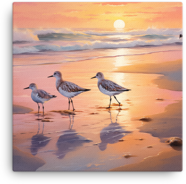 Seashore Birds Canvas Wall Art