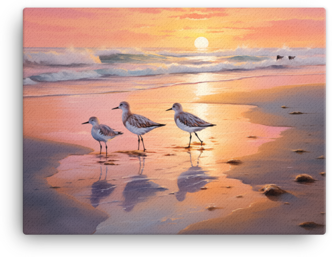 Seashore Birds Canvas Wall Art