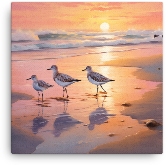 Seashore Birds Canvas Wall Art