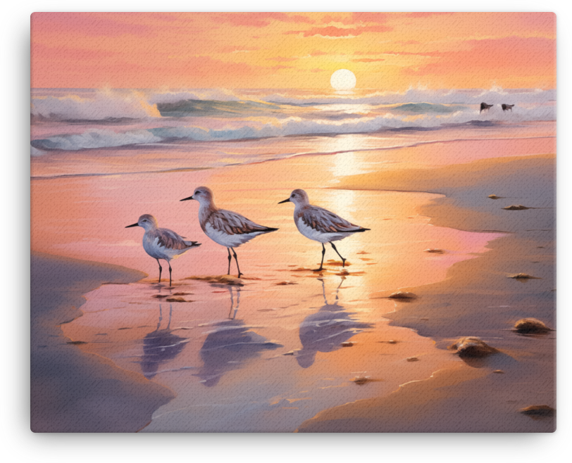 Seashore Birds Canvas Wall Art