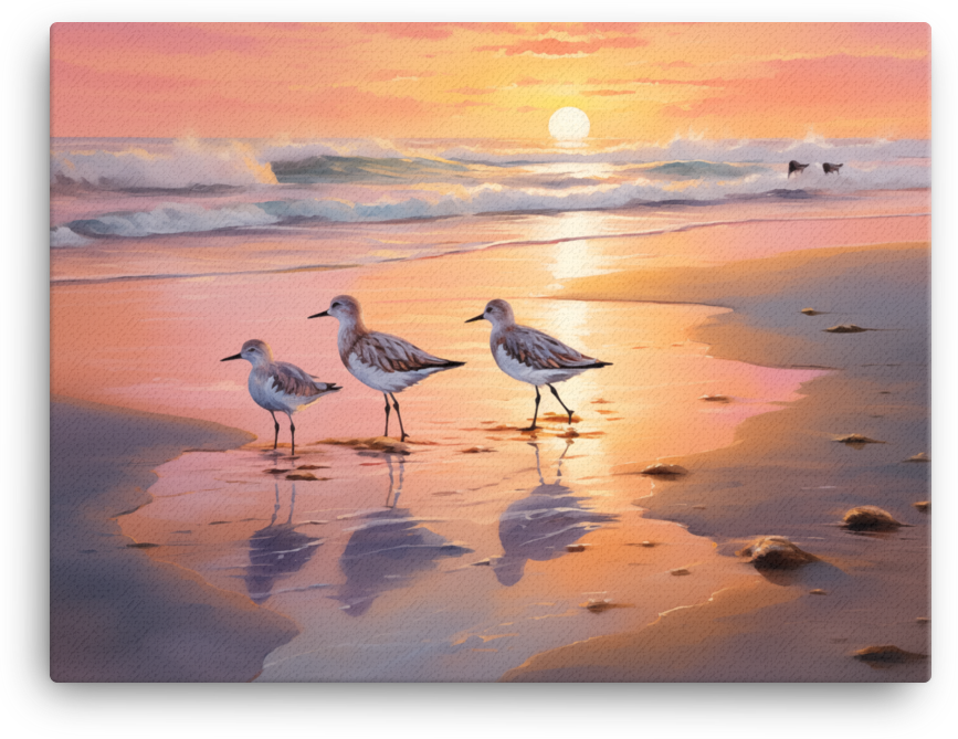Seashore Birds Canvas Wall Art