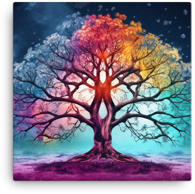 Seasonal Symphony Tree Canvas wall art