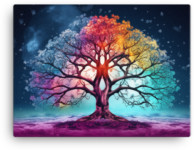 Seasonal Symphony Tree Canvas wall art