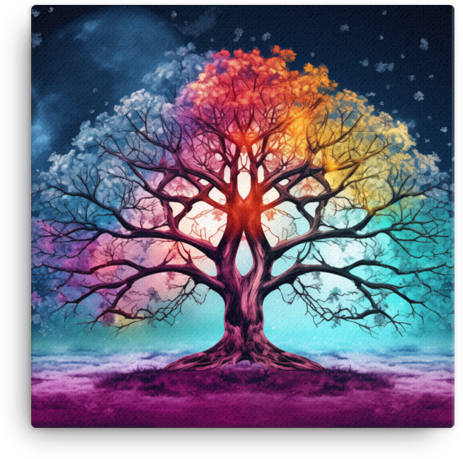 Seasonal Symphony Tree Canvas wall art