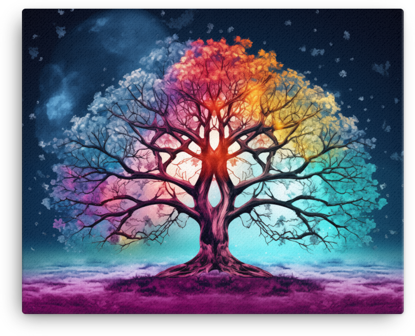 Seasonal Symphony Tree Canvas wall art