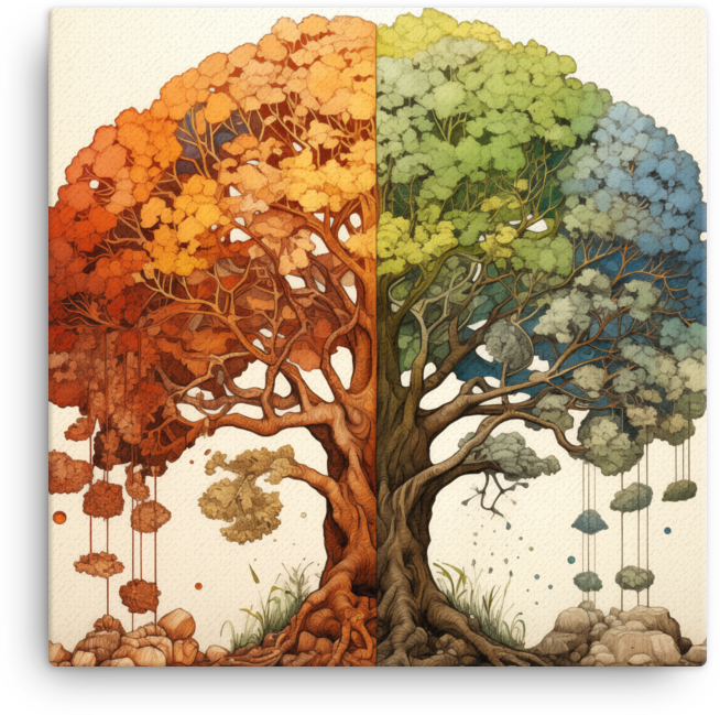 Seasons of Life Tree Canvas wall art