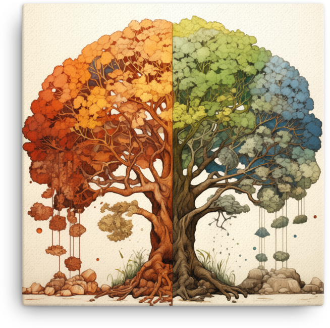 Seasons of Life Tree Canvas wall art