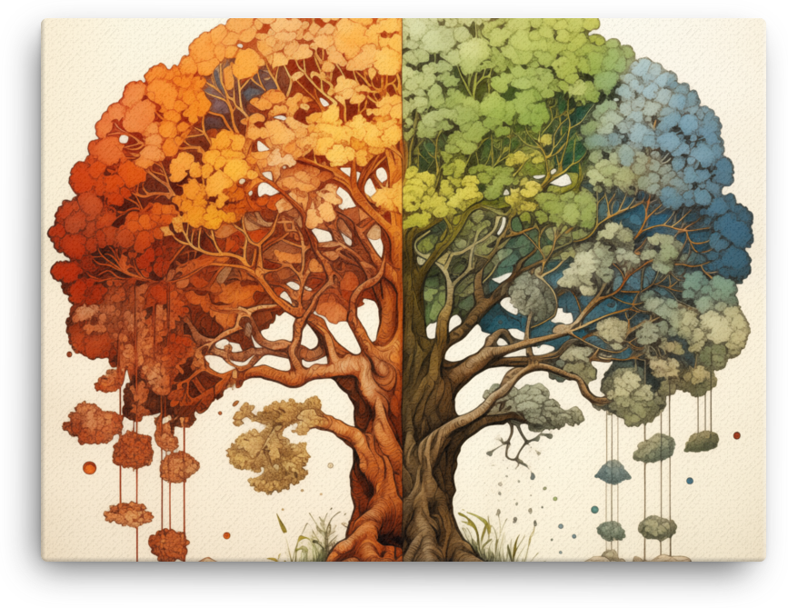 Seasons of Life Tree Canvas wall art