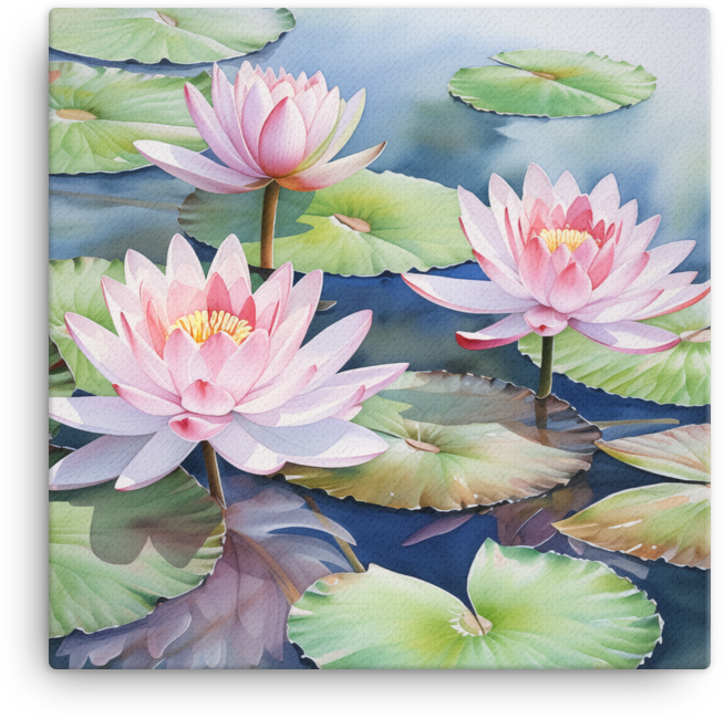 Serene Water Lilies Reflection Canvas Wall Art wall art