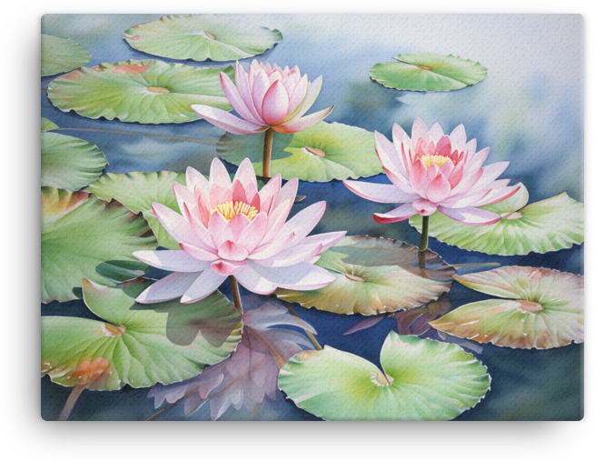 Serene Water Lilies Reflection Canvas Wall Art wall art