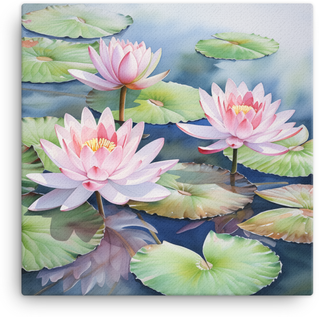 Serene Water Lilies Reflection Canvas Wall Art wall art