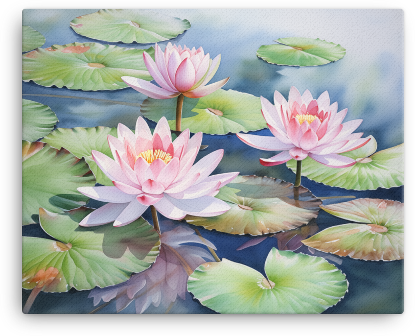 Serene Water Lilies Reflection Canvas Wall Art wall art