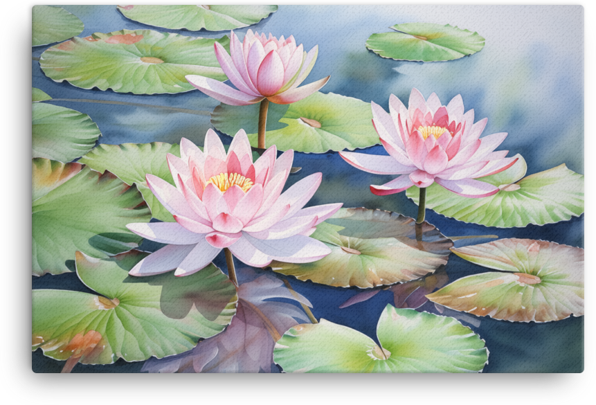 Serene Water Lilies Reflection Canvas Wall Art wall art