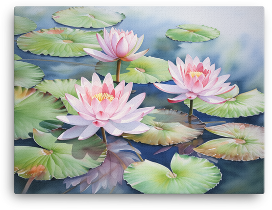 Serene Water Lilies Reflection Canvas Wall Art wall art