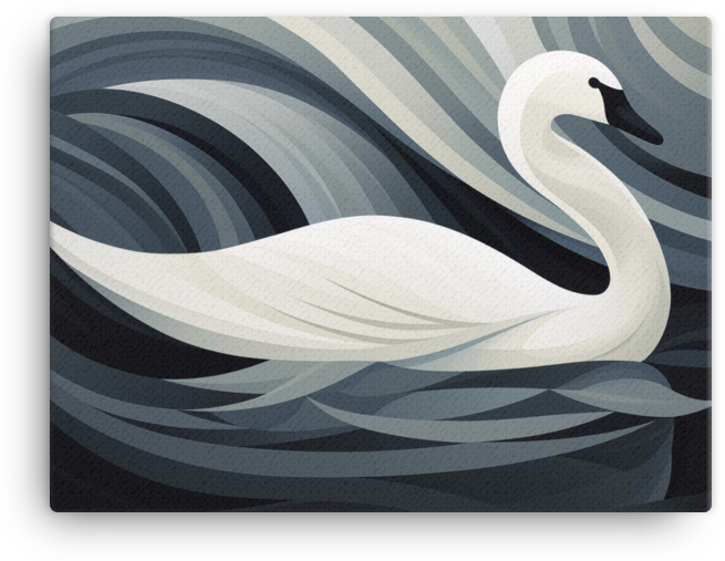 Serenity Swan in Swirling Waters Canvas Wall Art
