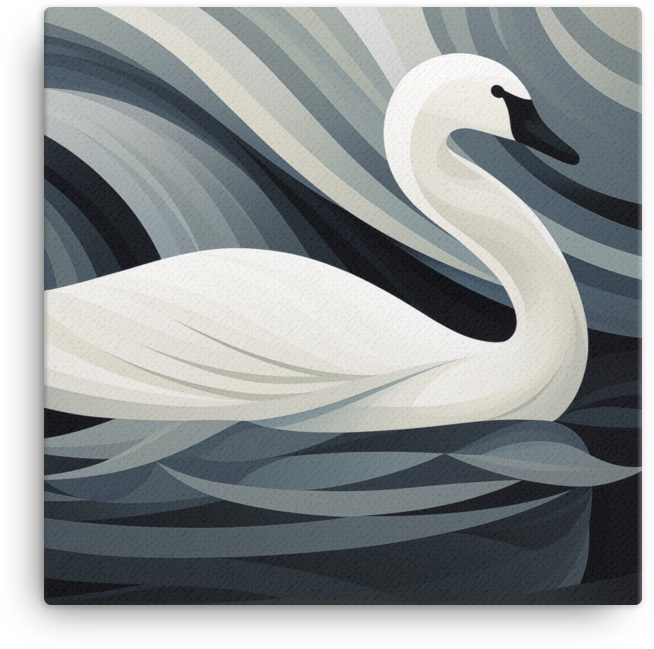 Serenity Swan in Swirling Waters Canvas Wall Art