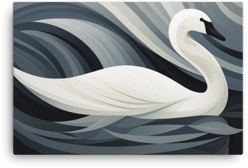 Serenity Swan in Swirling Waters Canvas Wall Art