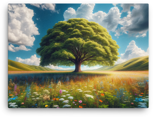 Serenity Under the Solitary Tree Canvas wall art