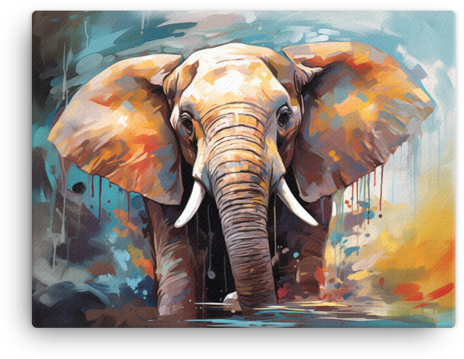Spectrum Majesty Elephant Canvas Wall Art