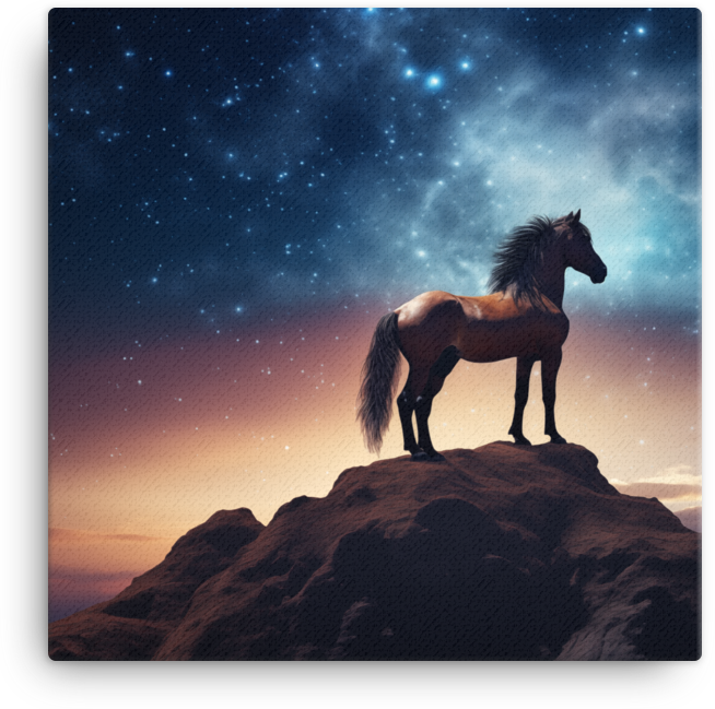 Starry Summit Horse Canvas Wall Art