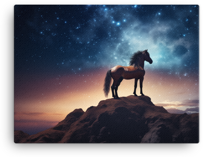 Starry Summit Horse Canvas Wall Art