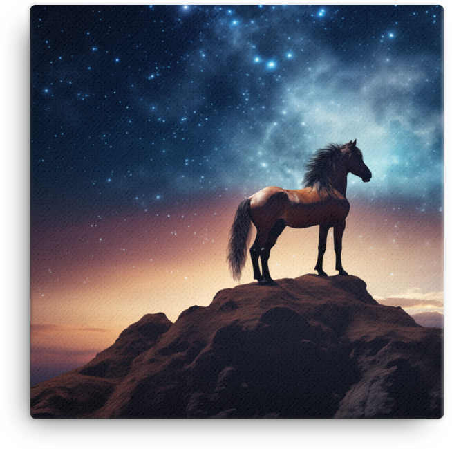 Starry Summit Horse Canvas Wall Art