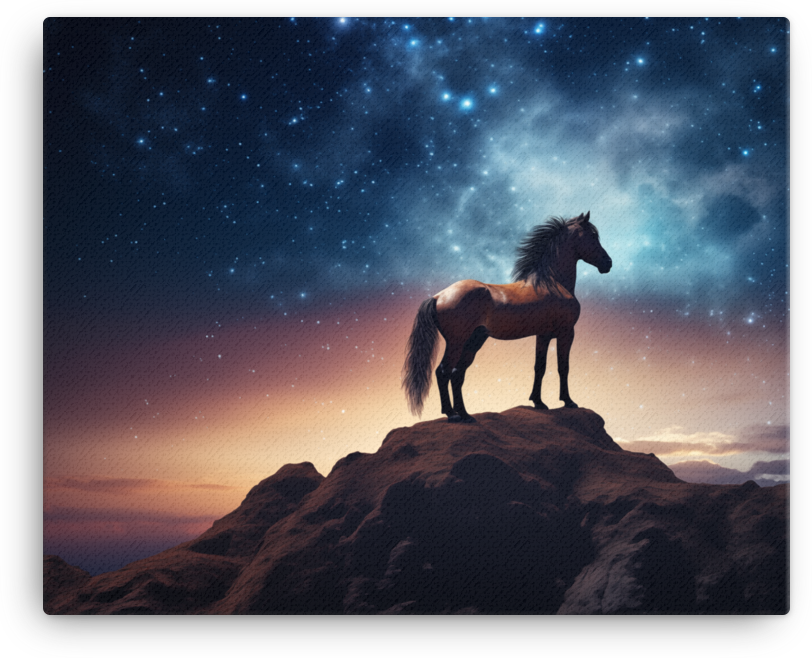 Starry Summit Horse Canvas Wall Art