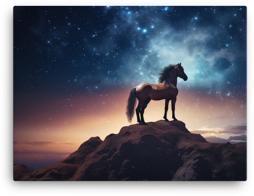 Starry Summit Horse Canvas Wall Art