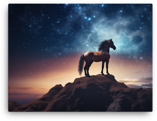 Starry Summit Horse Canvas Wall Art