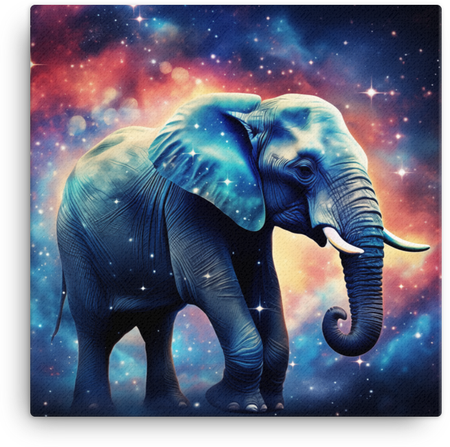 Stellar Grace Elephant Canvas Wall Art