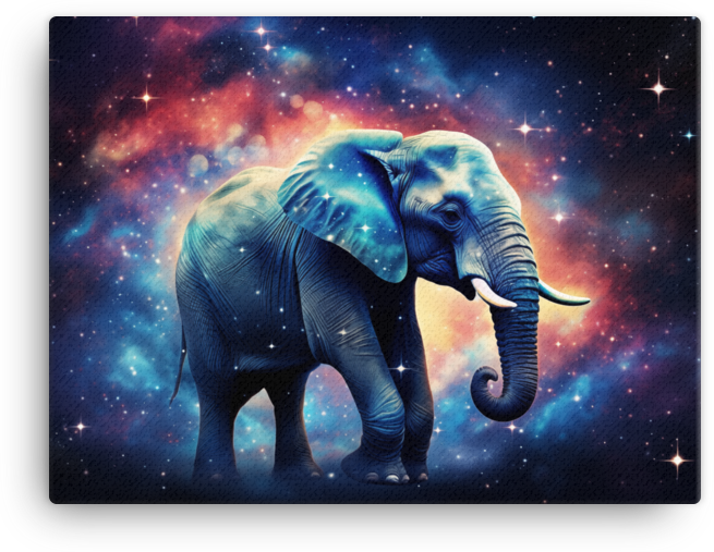 Stellar Grace Elephant Canvas Wall Art