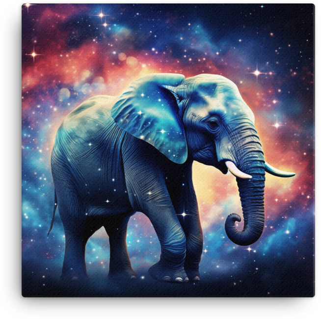 Stellar Grace Elephant Canvas Wall Art