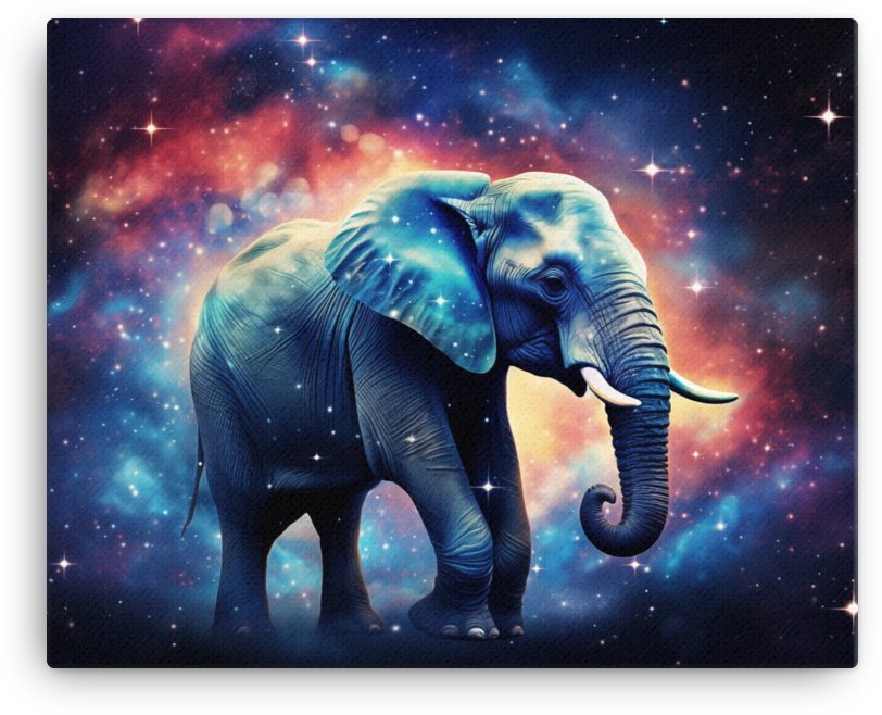 Stellar Grace Elephant Canvas Wall Art