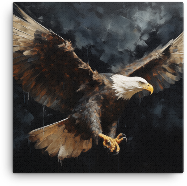 Stormy Ascent Bald Eagle Canvas Wall Art