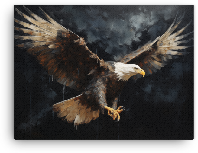 Stormy Ascent Bald Eagle Canvas Wall Art