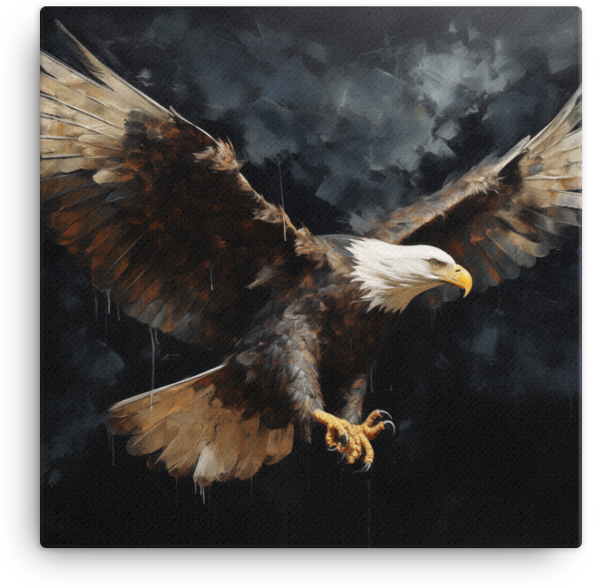 Stormy Ascent Bald Eagle Canvas Wall Art