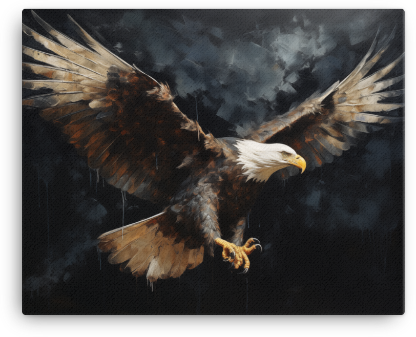 Stormy Ascent Bald Eagle Canvas Wall Art