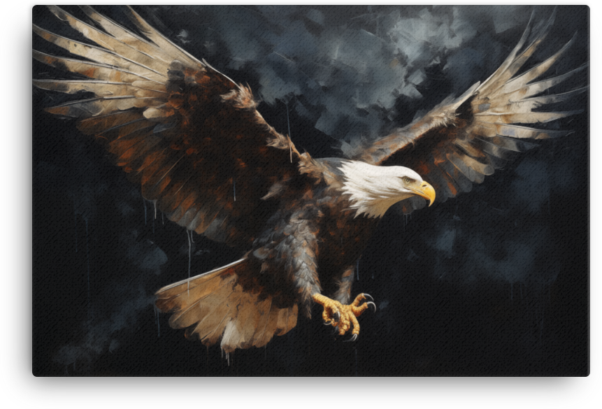 Stormy Ascent Bald Eagle Canvas Wall Art