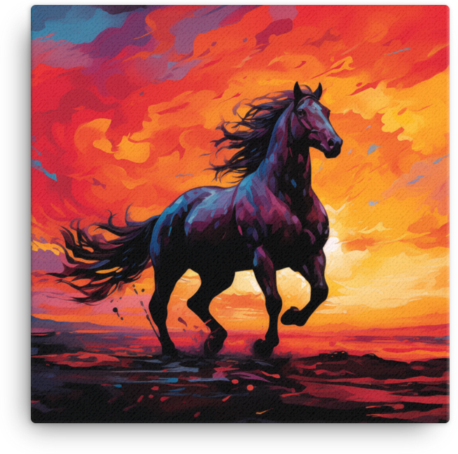 Sundown Majesty Horse Canvas Wall Art