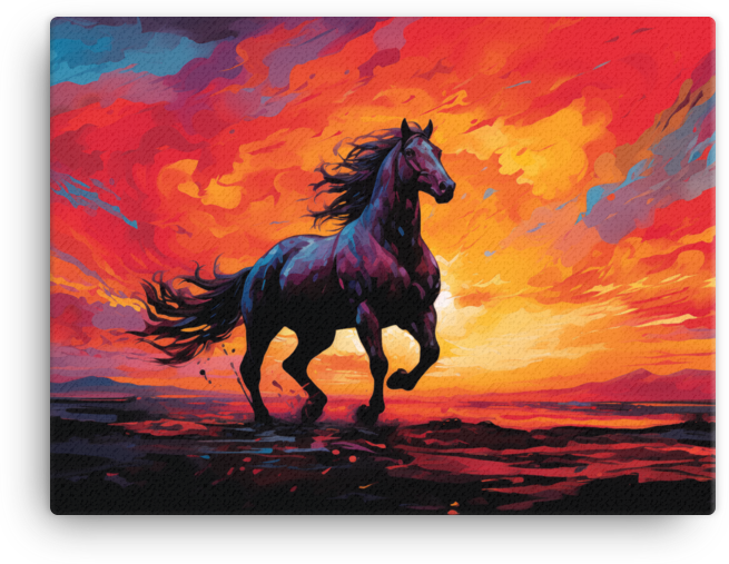 Sundown Majesty Horse Canvas Wall Art